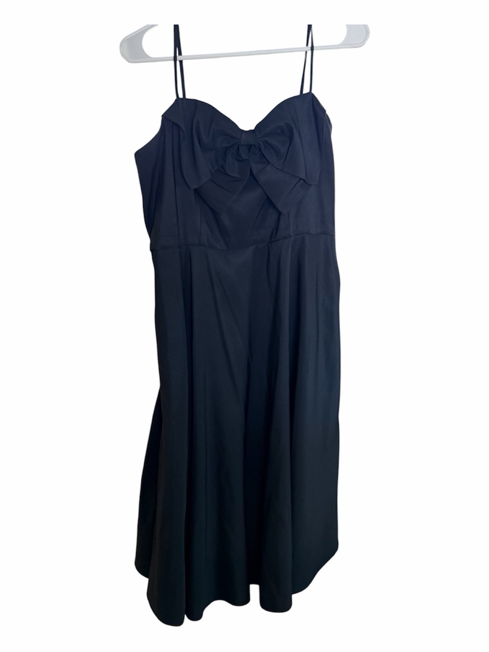 a new day Black Midi Dress with Front Bow and Spaghetti Straps